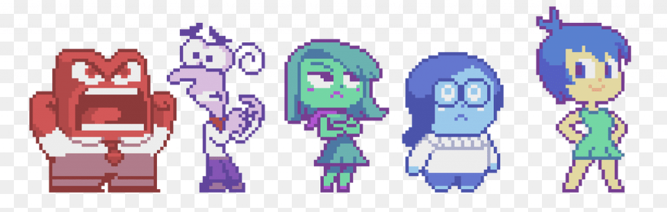 Pixel Art Inside Out Sadness, Person, Dynamite, Weapon, Robot Png Image