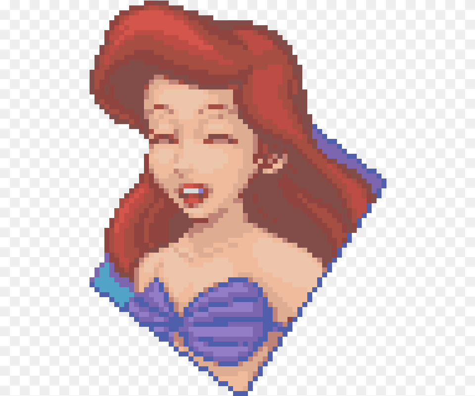 Pixel Art Little Mermaid, Person, Baby, Head, Face Png Image
