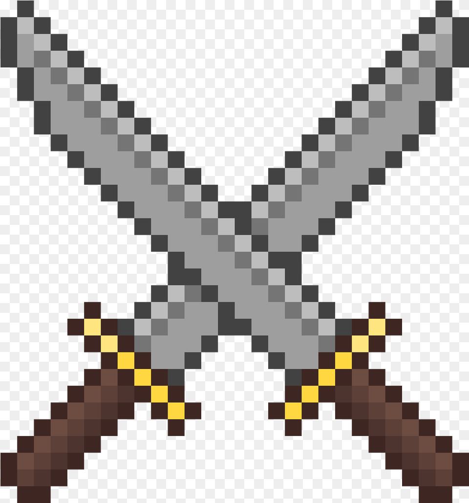 Pixel Art Minecraft Deadpool, Sword, Weapon, Blade, Dagger Png Image