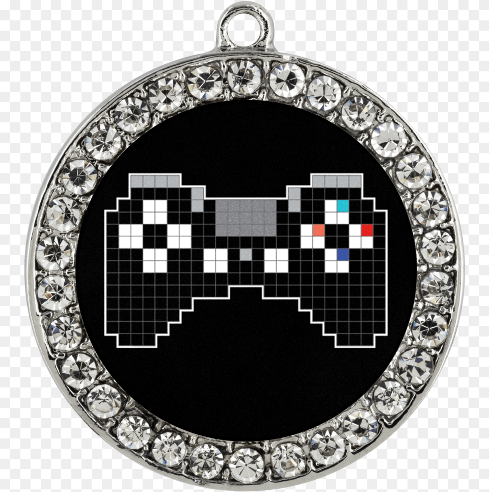 Pixel Art Playstation Gaming Fan Stone Coin Necklace Weeping Angel Blue Thin Line, Accessories, Diamond, Gemstone, Jewelry Png