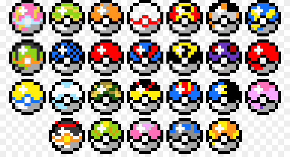 Pixel Art Pokeballs Pixel Art Pokemon Pokeball, Qr Code Free Transparent Png