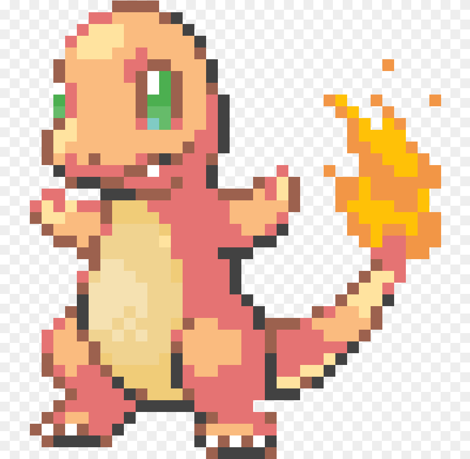 Pixel Art Pokemon Charmander Image Charmander Pixel Art, Cupid Free Png Download