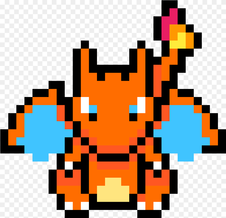 Pixel Art Pokemon Dracaufeu Easy Charizard Pixel Art, Animal, Sea Life Png Image