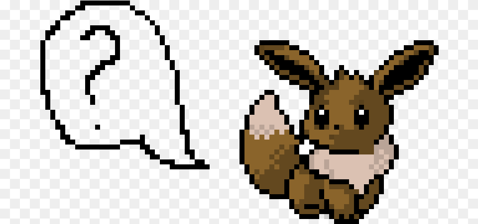 Pixel Art Pokemon Evoli, Animal, Mammal, Rabbit, Qr Code Free Png