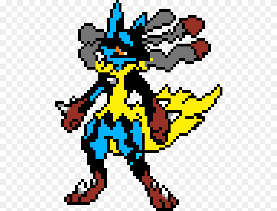 Pixel Art Pokemon Mega Lucario, Graphics, Pattern, Qr Code Free Png Download