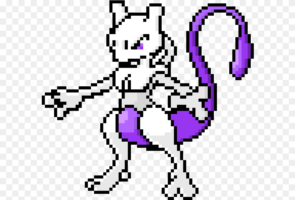 Pixel Art Pokemon Mewtwo, Purple Png