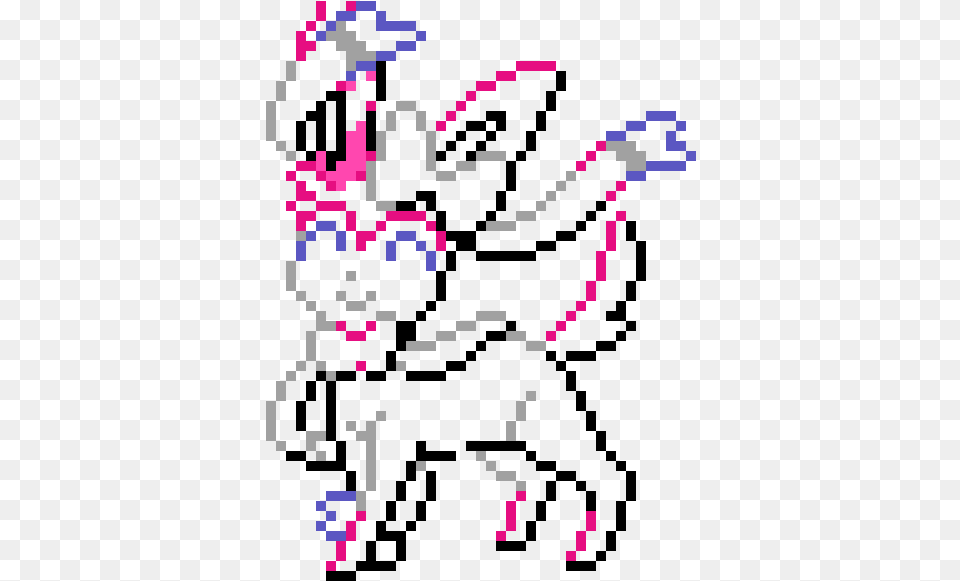 Pixel Art Pokemon Sylveon Sylveon Pokemon Pixel Art, Purple, Qr Code Free Png Download