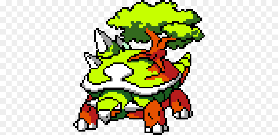 Pixel Art Pokemon Torterra, Green, Graphics, Qr Code Free Transparent Png