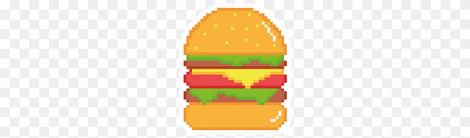 Pixel Art Rainbow Stickers Transparent Icon, Burger, Food, Lunch, Meal Free Png