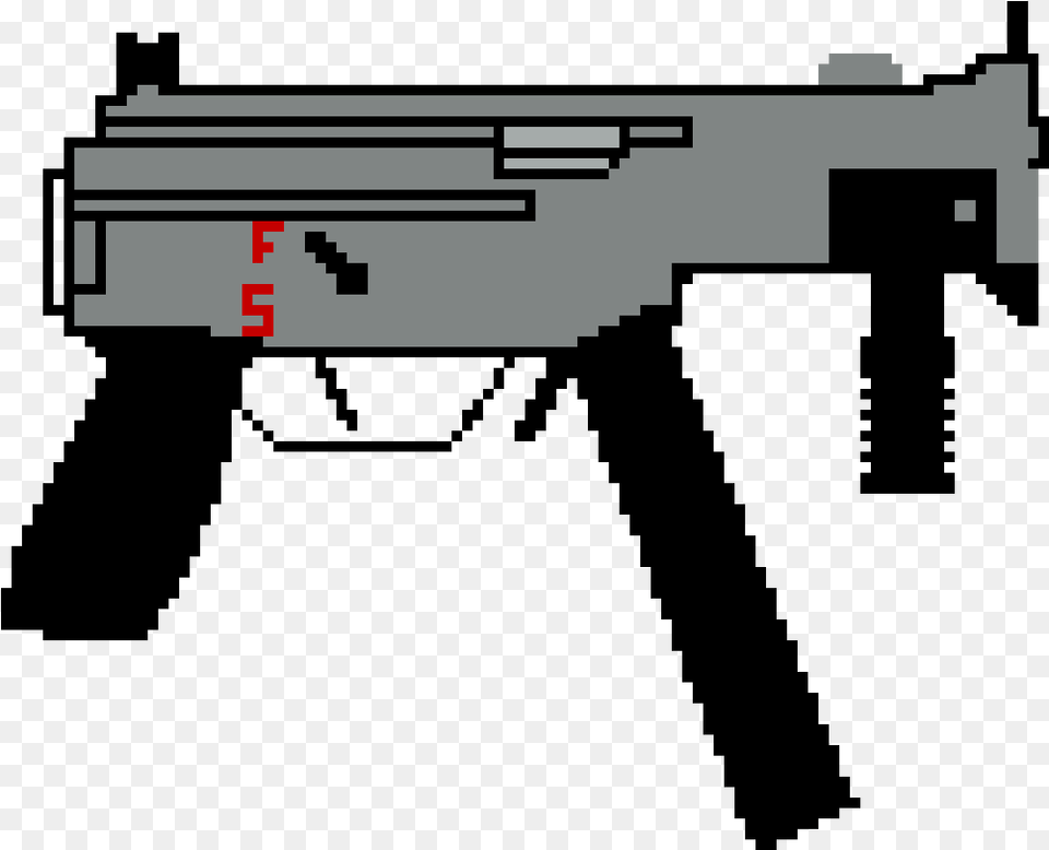 Pixel Art Smg, Firearm, Gun, Rifle, Weapon Png Image
