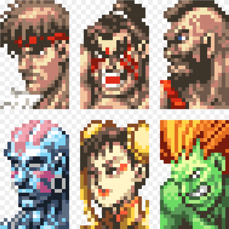 Pixel Art Street Fighter, Collage, Painting, Person Png