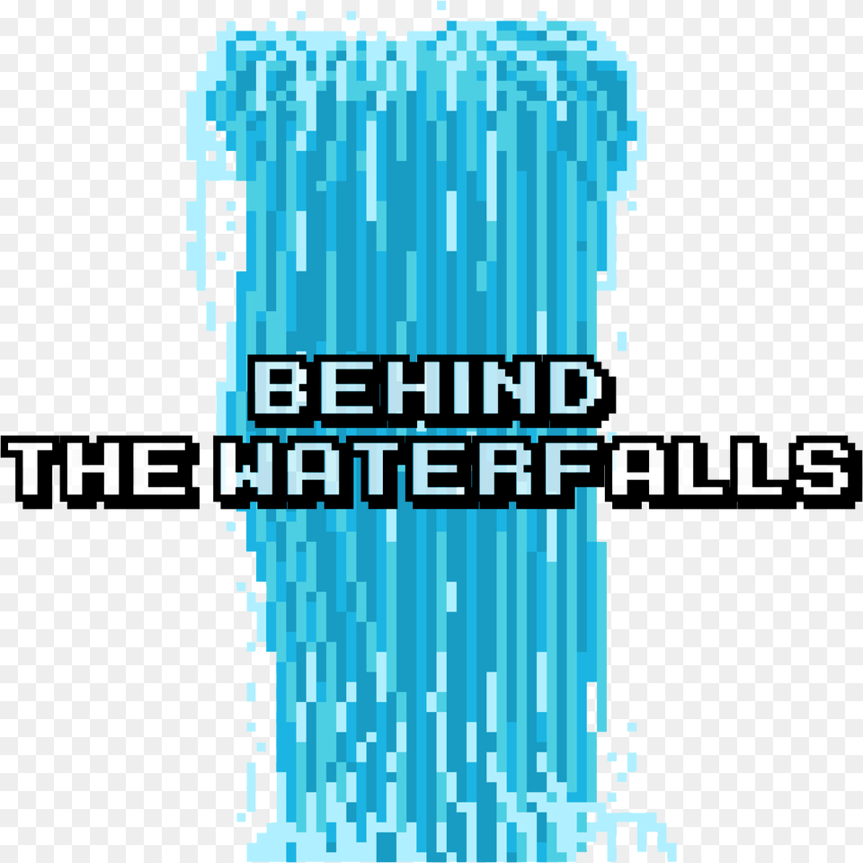 Pixel Art Waterfall Animation, City, Text, Qr Code, Advertisement Free Png