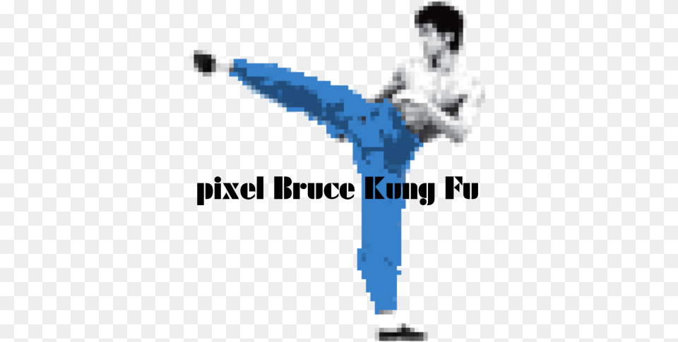 Pixel Bruce Kung Fu By Niborset66 Bruce Lee, Kicking, Person, Head, Martial Arts Free Transparent Png