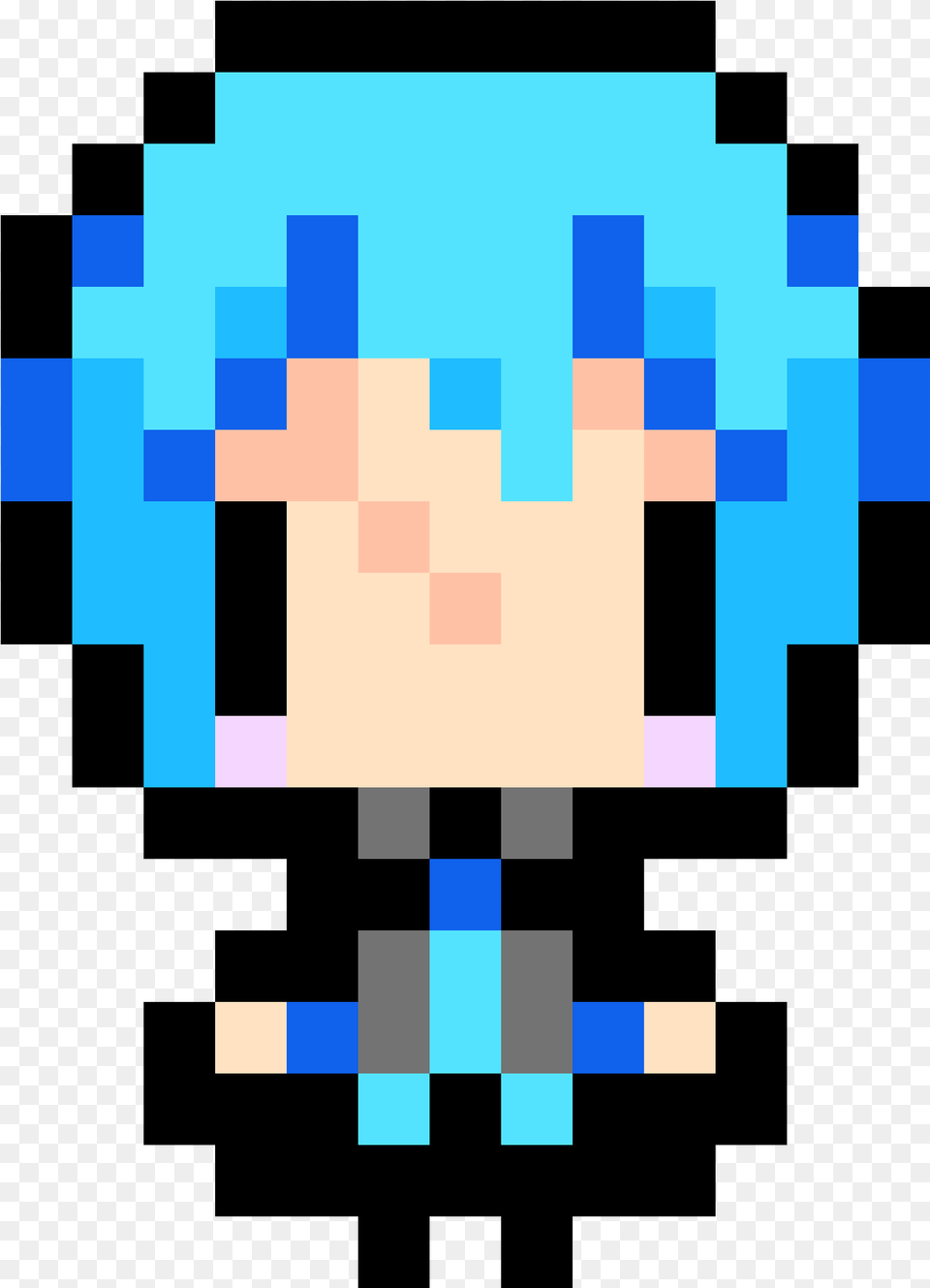 Pixel Chibi Hatsune Miku Pixel Art Facile Nourriture Png Image
