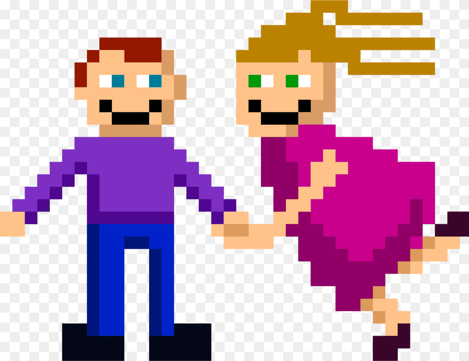 Pixel Couple Clip Arts Anti Bullying Tarpaulin, Purple Free Png