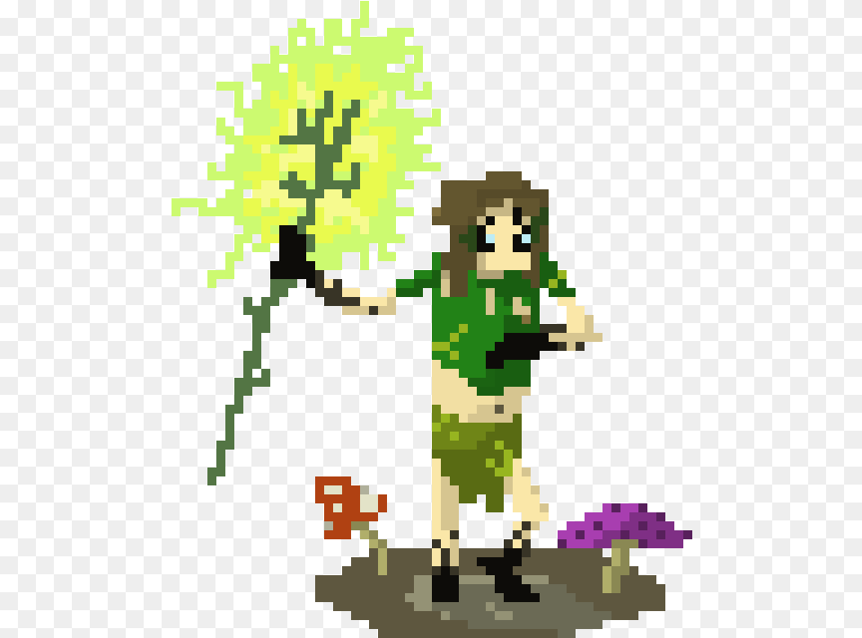 Pixel Druid, Art, Graphics, Green, Flower Free Transparent Png