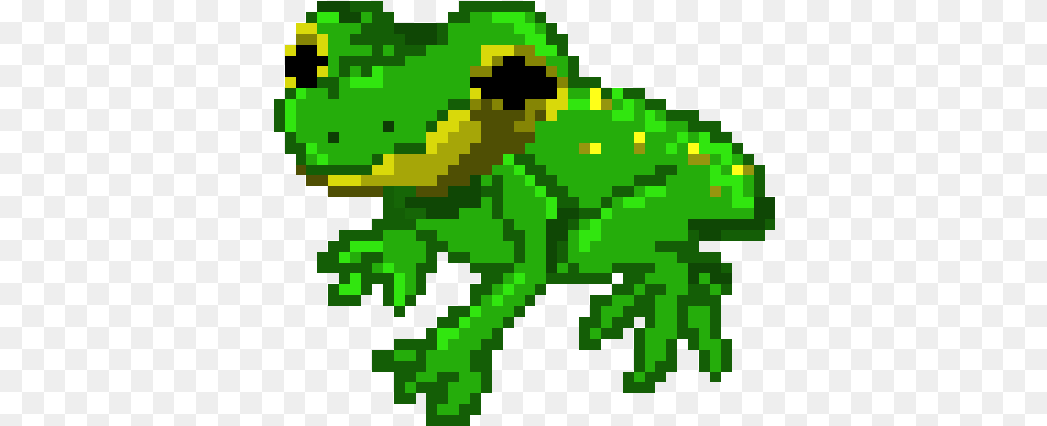 Pixel Frog, Green, Amphibian, Animal, Wildlife Free Png
