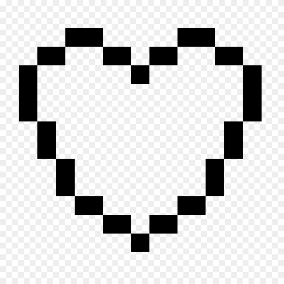 Pixel Heart Icon, Gray Free Transparent Png