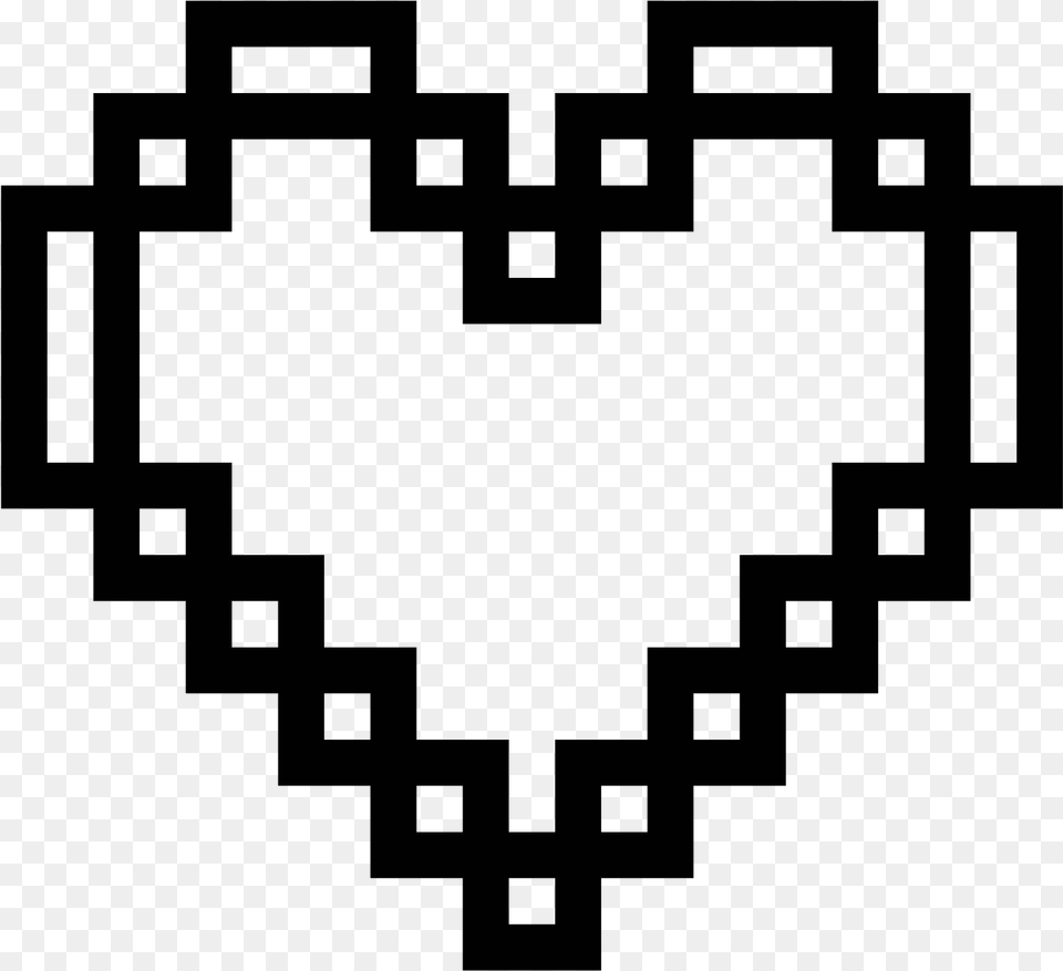 Pixel Heart Icon Black Pixel Heart, Gray Free Transparent Png