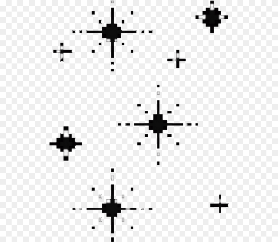 Pixel Heart Star Stars Black Tumblr Doddle Overlay Transparent Pixel Stars Black, Nature, Night, Outdoors, Cross Free Png