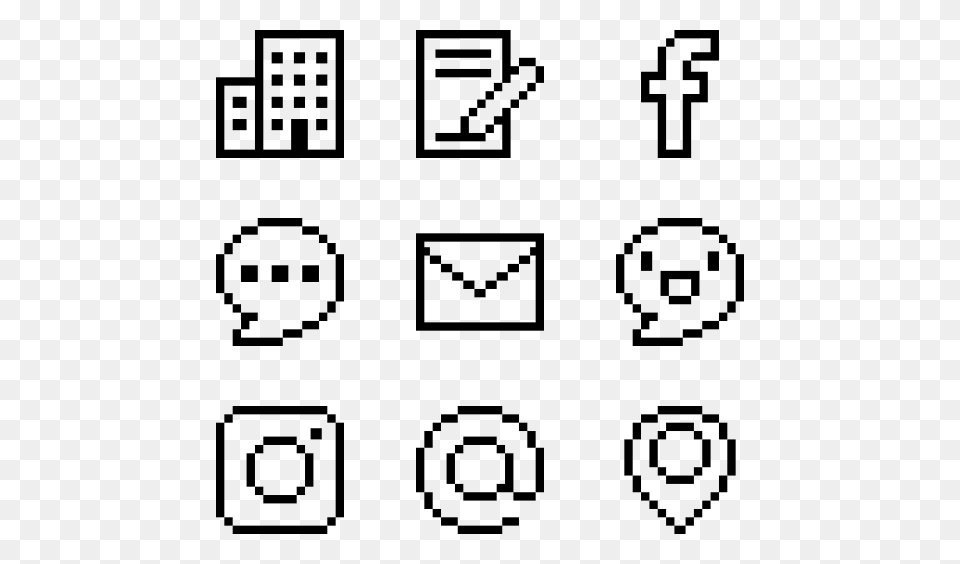 Pixel Icon Family Outline, Gray Png Image