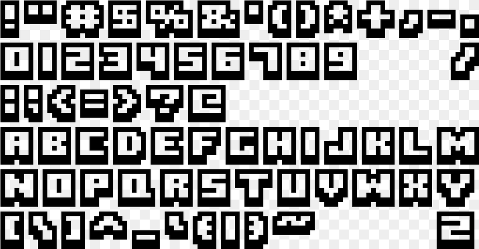 Pixel Letters, Gray Png