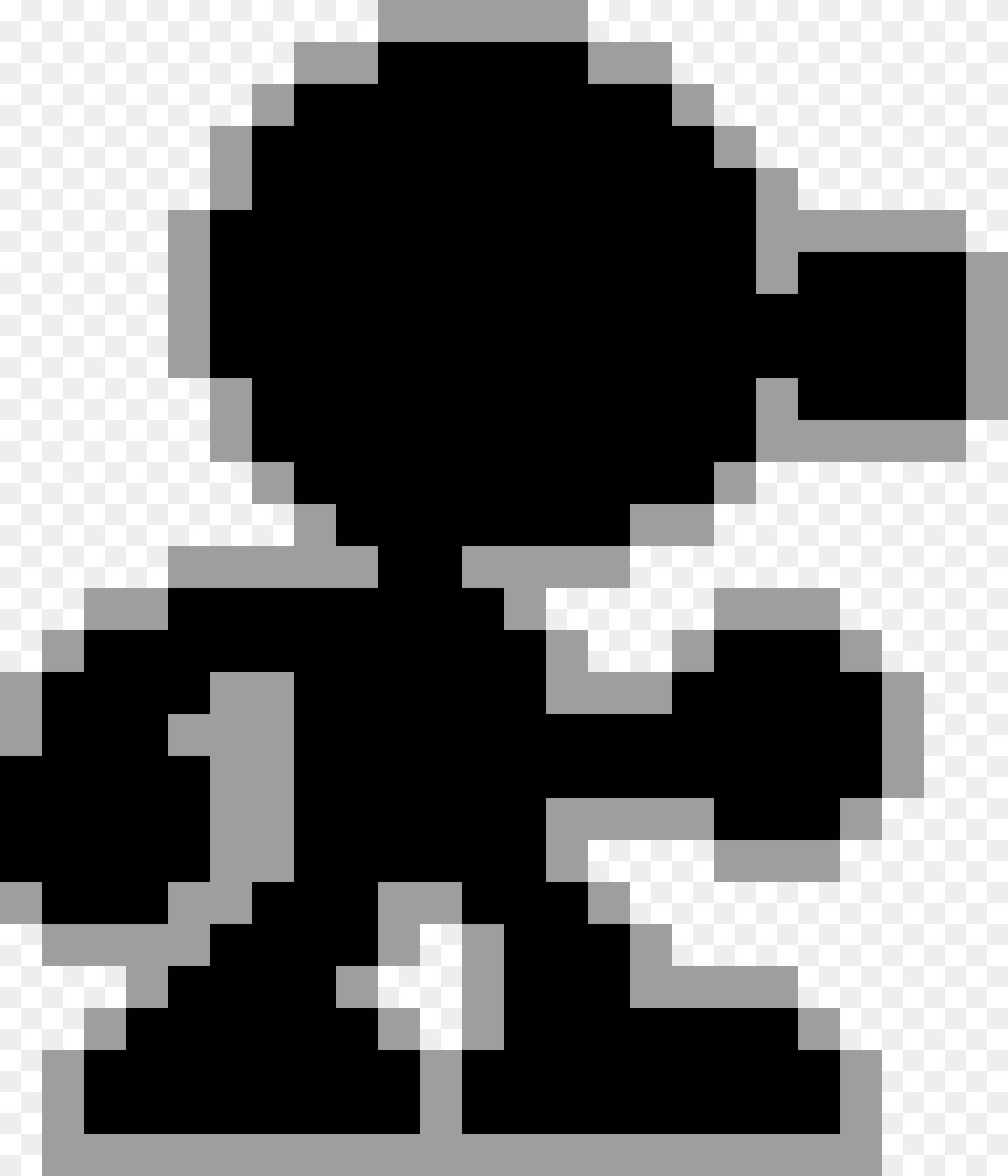 Pixel Mr Game And Watch, Stencil Free Png