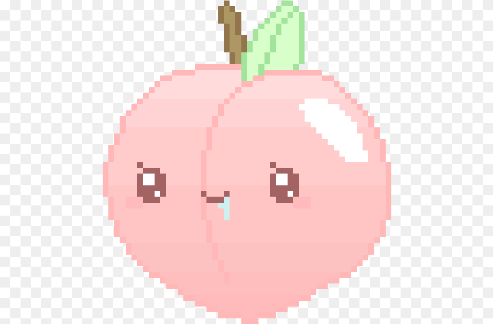 Pixel Peach Drool Cute Cute Pixel Peach, Food, Fruit, Plant, Produce Free Transparent Png