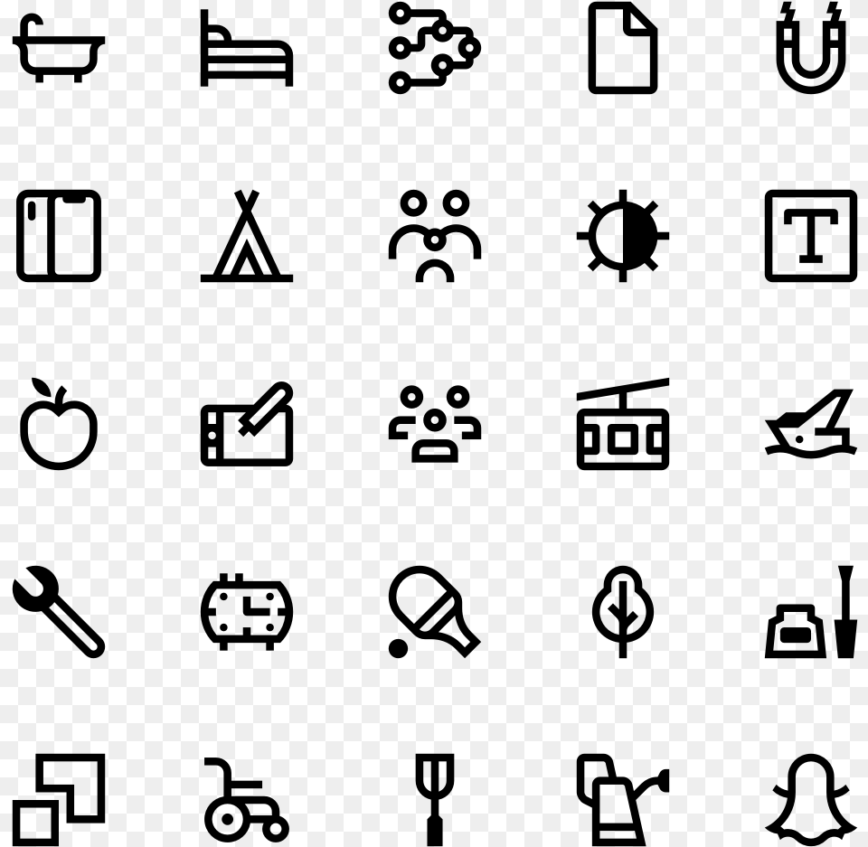 Pixel Perfect Icons Bundle, Gray Png