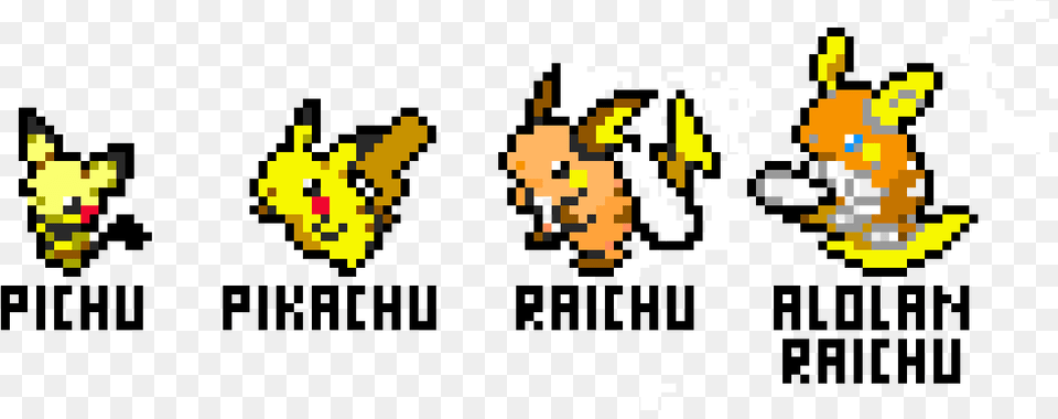 Pixel Pichu Pikachu Raichu Alolan Raichu, Qr Code Png