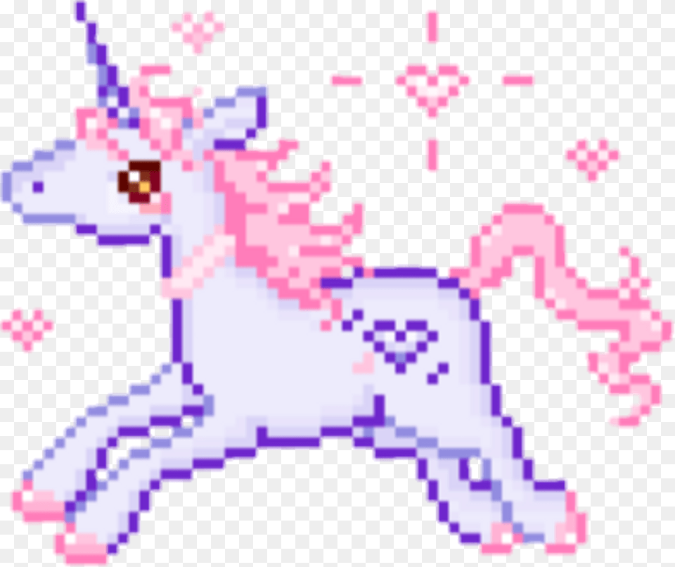 Pixel Pixelart Kawaii Tambler Tamblr Unicorn Love Heart Kawaii Pixel Art, Purple, Person, Qr Code Free Png Download