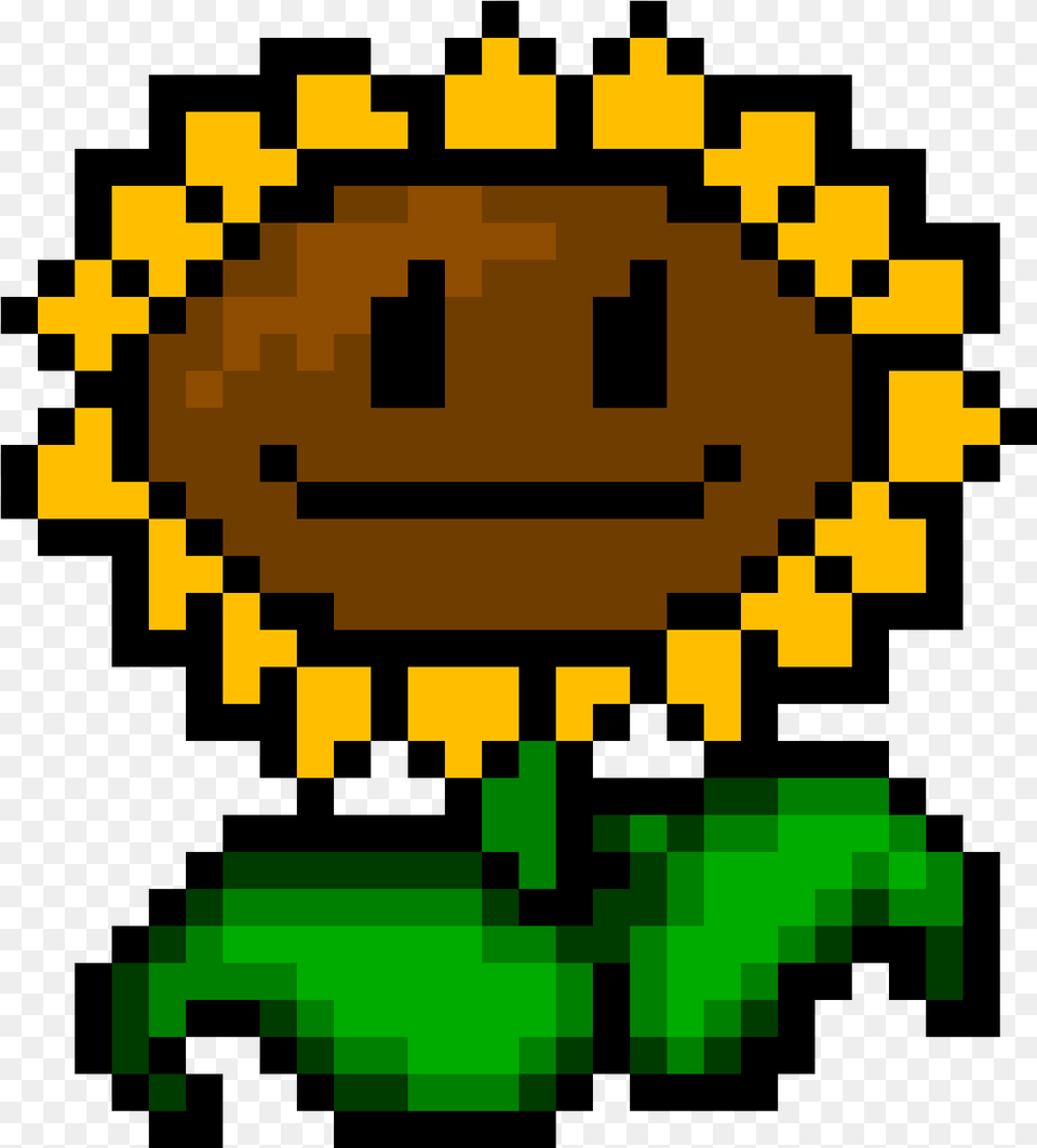 Pixel Pvz Sunflower Plants Vs Zombies Flower Minecraft, Plant, First Aid Png