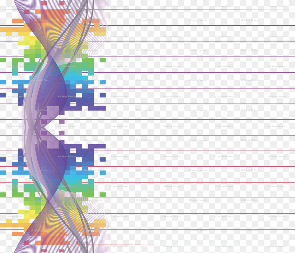 Pixel Rainbow Pinstripe Border Print Wallpaper Graphic Design, Art, Graphics Png Image