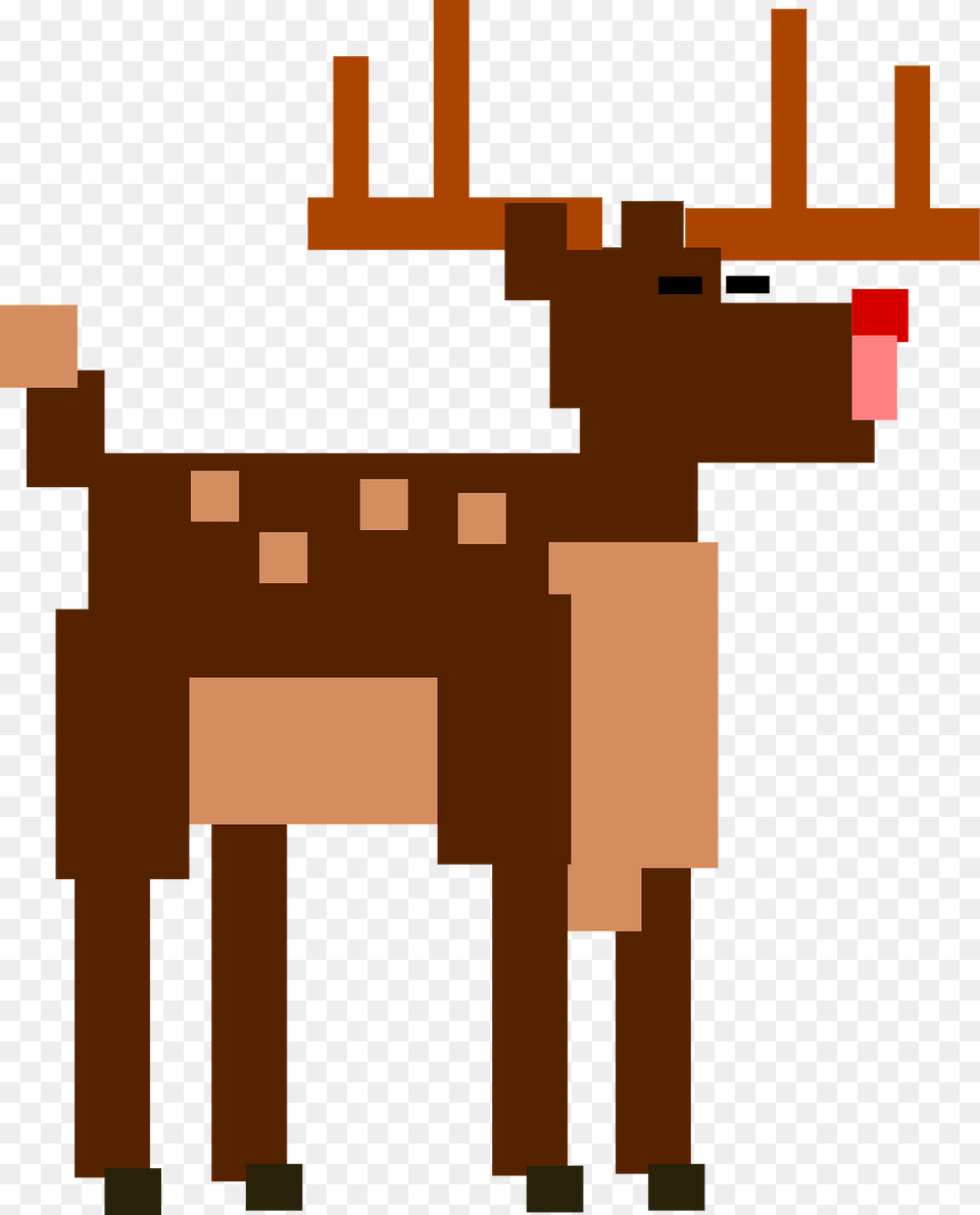 Pixel Reindeer Clipart, Animal, Deer, Mammal, Wildlife Free Png