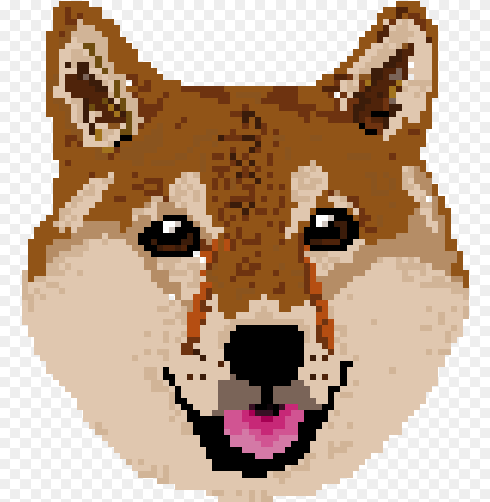 Pixel Shiba Inu Cartoon, Animal, Canine, Mammal, Red Wolf Free Png Download