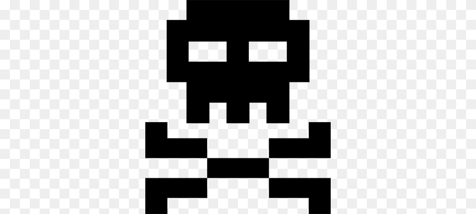 Pixel Skull And Bones Wall Sticker Calavera Pixel, Gray Free Png Download