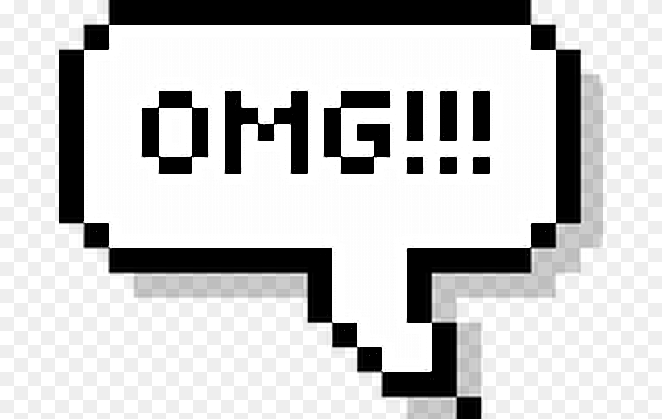 Pixel Speechbubble Omg Ohmygod, Stencil, Text, Logo Free Png