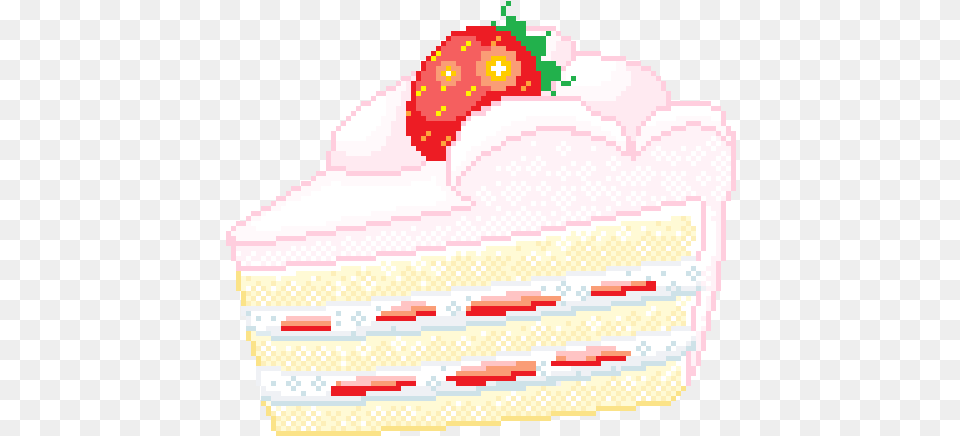 Pixel Strawberry Cake, Berry, Produce, Plant, Fruit Free Png Download
