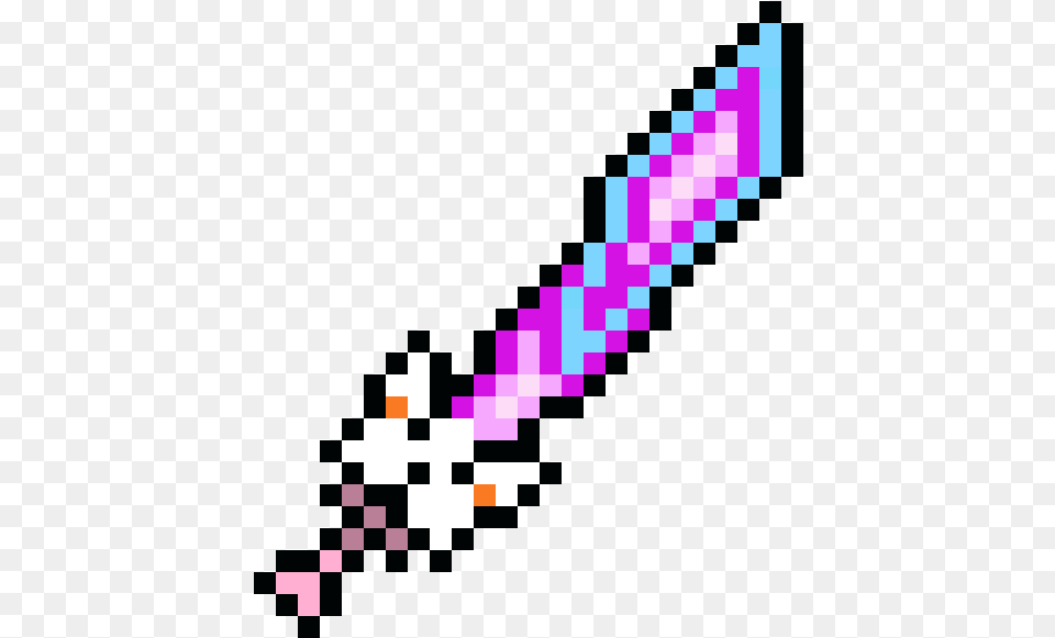 Pixel Sword Meowmere Pixel Art, Purple, Graphics Free Png Download