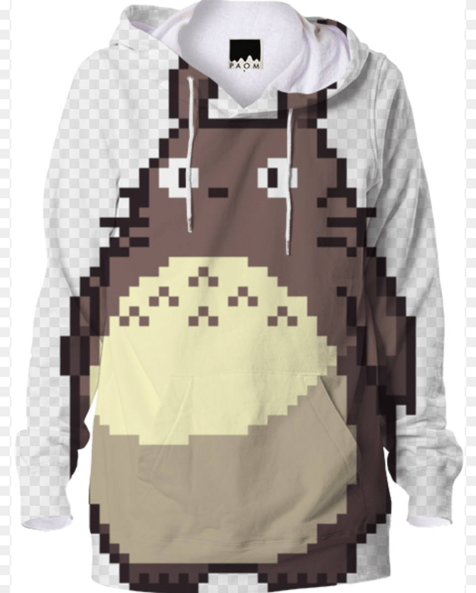 Pixel Totoro 88 Hoodie, Clothing, Knitwear, Sweater, Sweatshirt Png Image