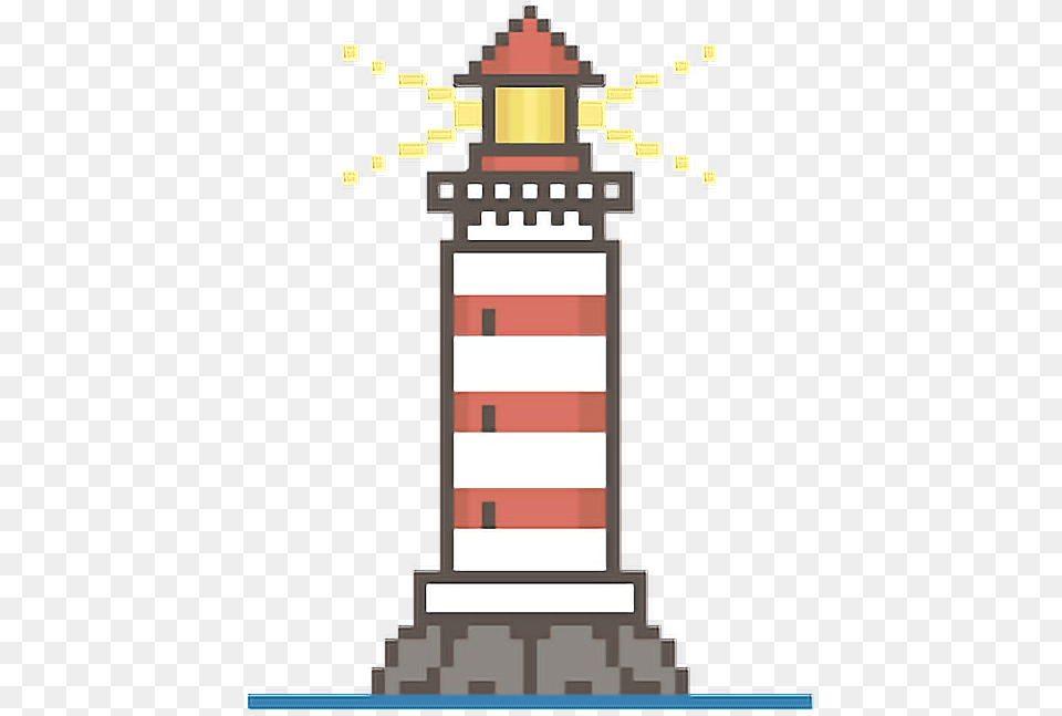 Pixelart Pixels Bit Light Lighthouse Pixel Art, Cross, Symbol, Architecture, Building Png Image