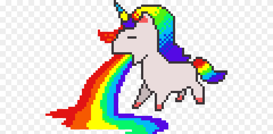 Pixelart Sticker Unicorn Pixel Cute Rainbow Puke, Outdoors Free Png