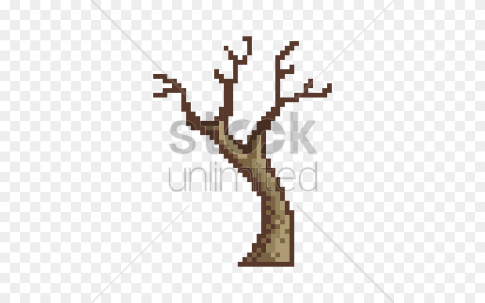 Pixelated Bare Tree Vector, Cross, Symbol, Plant Png Image