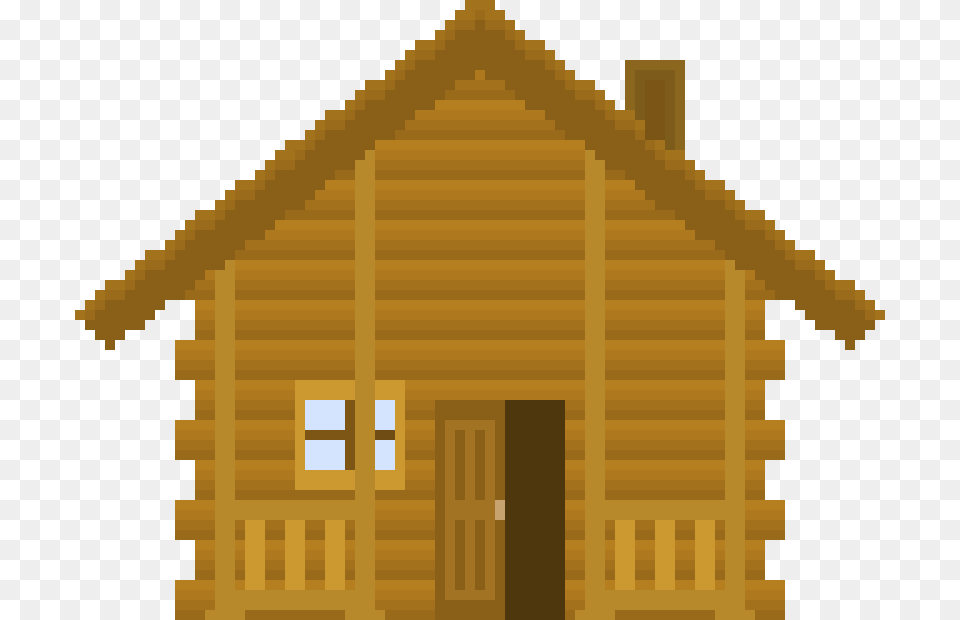 Pixelated House, Architecture, Outdoors, Nature, Log Cabin Free Png Download