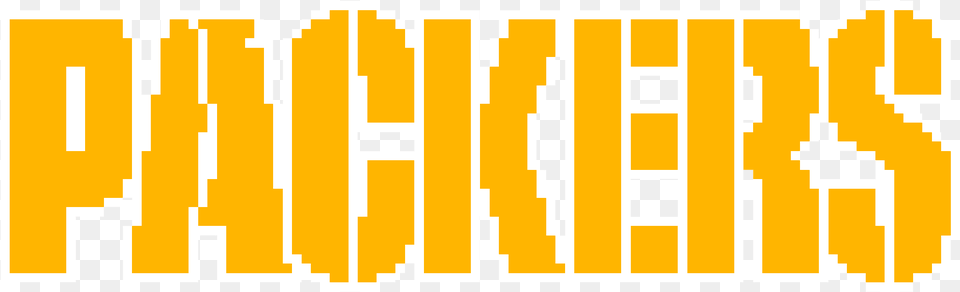 Pixelated Packers Wordart Orange, Text Png