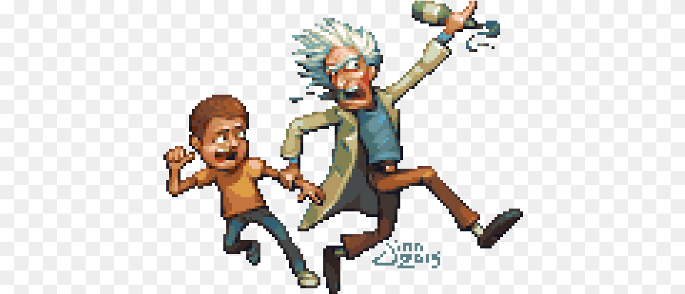 Pixelprospector Rick And Morty Pixel Art, Person, Photography, Book, Comics Free Png