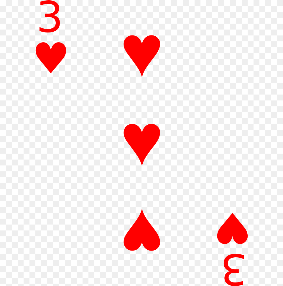 Pixels 3 Of Hearts Card, Heart Free Transparent Png