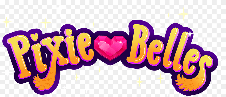 Pixie Belles Heart, Purple, Text Png