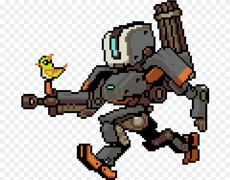 Pixie Engine Logo Overwatch Bastion Pixel Spray, Robot, Bulldozer, Machine Png