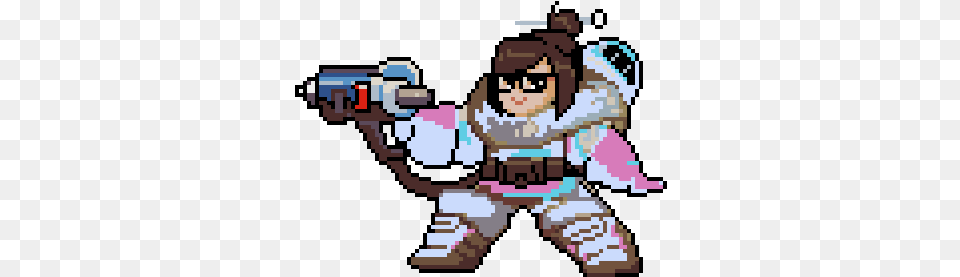 Pixie Engine Logo Overwatch Mei Pixel Spray, Baby, Firearm, Person, Weapon Free Transparent Png